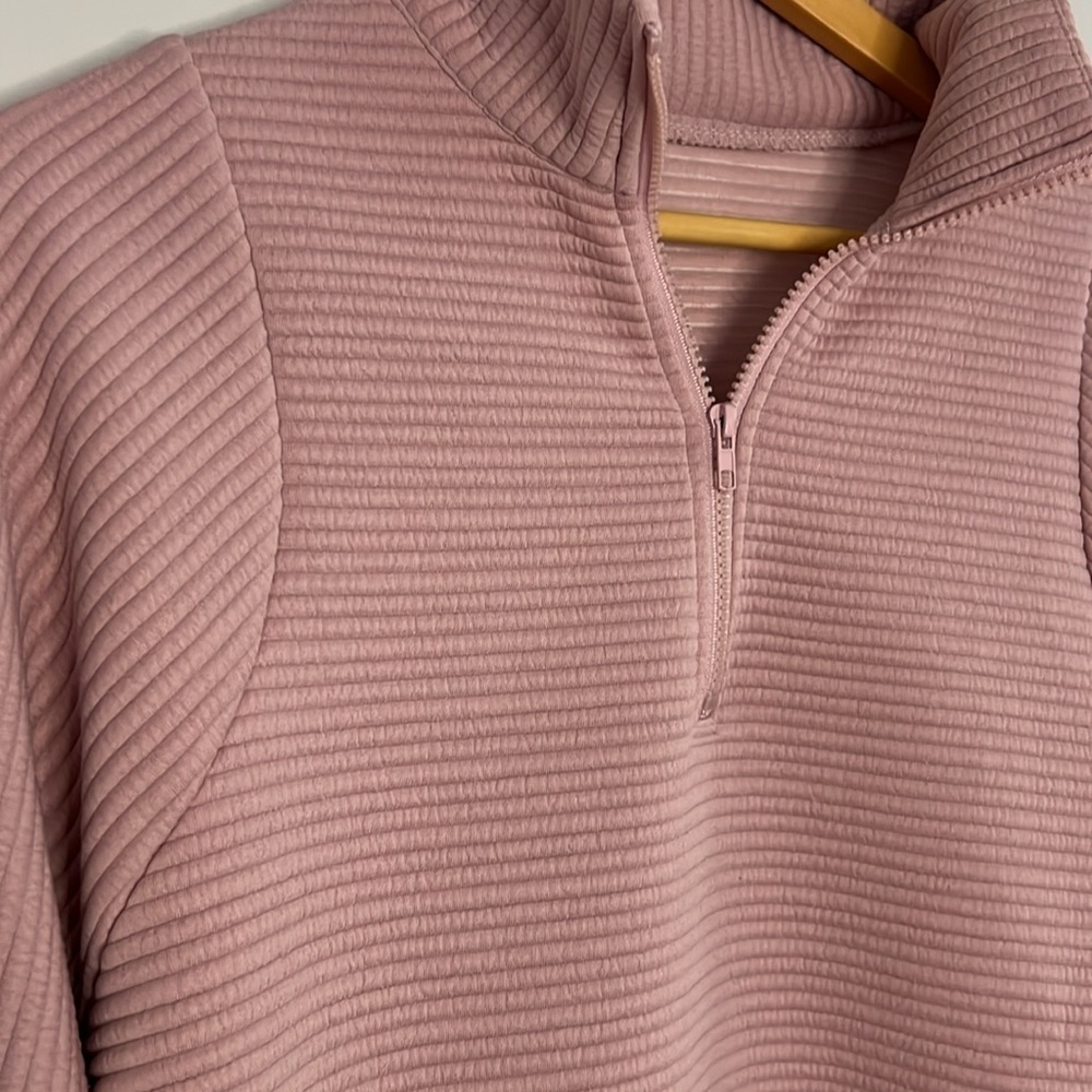 Pink Ribbed Long Sleeve pullover - Picture 2 of 5